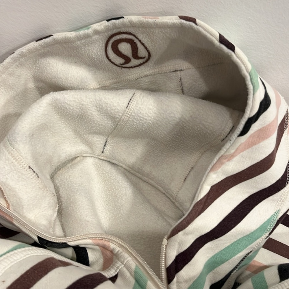 Lululemon Vintage Scuba Striped Full Zip Hoodie Women's Size 6 - Picture 7 of 9